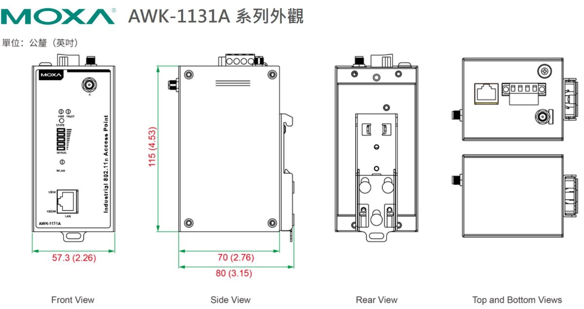 Moxa AWK-1131A 系列外觀